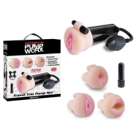 Набор Travel Trio Pump Set: помпа с грушей   3 насадки   вибратор