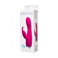 ВИБРАТОР С КЛИТОРАЛЬНЫМ СТИМУЛЯТОРОМ EROTIST FAY, СИЛИКОН, РОЗОВЫЙ, 17 СМ