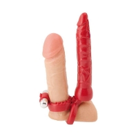НАСАДКА НА ПЕНИС TOYFA BLACK&RED, СИЛИКОН, КРАСНЫЙ, 24 СМ